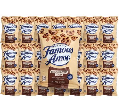 Famous Amos 2oz Bags, 21 Pack, Chocolate Chip Cookies Individual Bags of Famous Amos