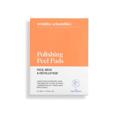 Wrinkles Schminkles Face, Neck &amp; Decolletage Polishing Peel Pads, Skin Exfoliating &amp; Resurfacing, Pack of 5 Towelettes