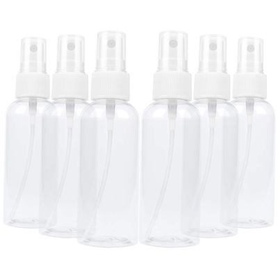 TRENDBOX 6 Pack Empty Transparent Plastic Fine Mist Spray Bottle 60 ml 2 oz