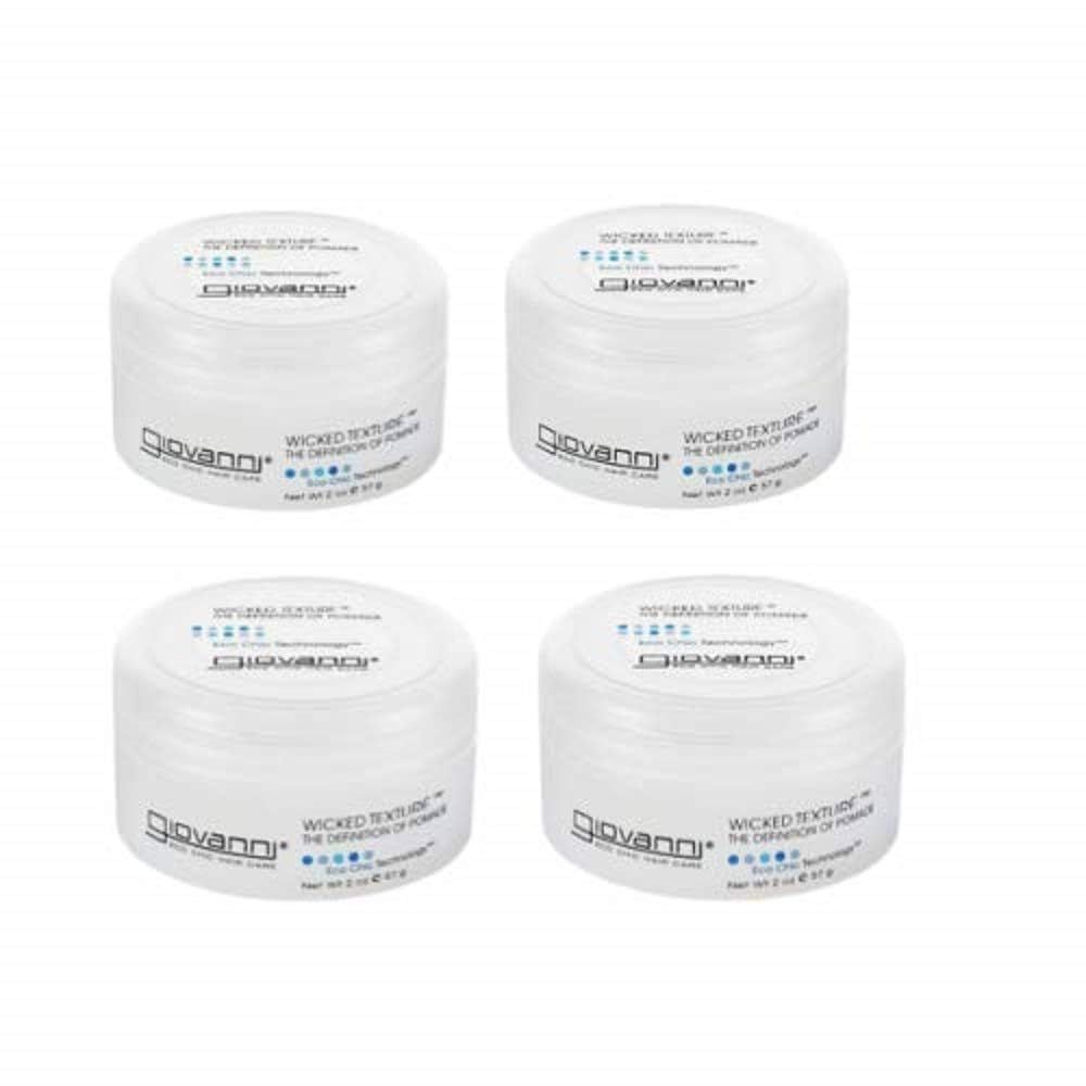 Giovanni Wicked Texture Styling Pomade - Eco Chic Wax Hair Gel, 2 Ounce Pack of 4