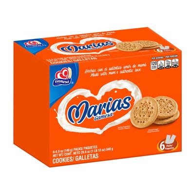 Gamesa Marias Cookies 4.9oz Sleeves, 29.6oz Total Pack of 6