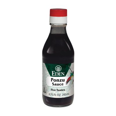 Eden Ponzu Sauce, Premium Traditional Five Flavor Umami Seasoning Made in Japan, Yuzu and Sudachi Juice, 6.75 fl oz Glass Bottle