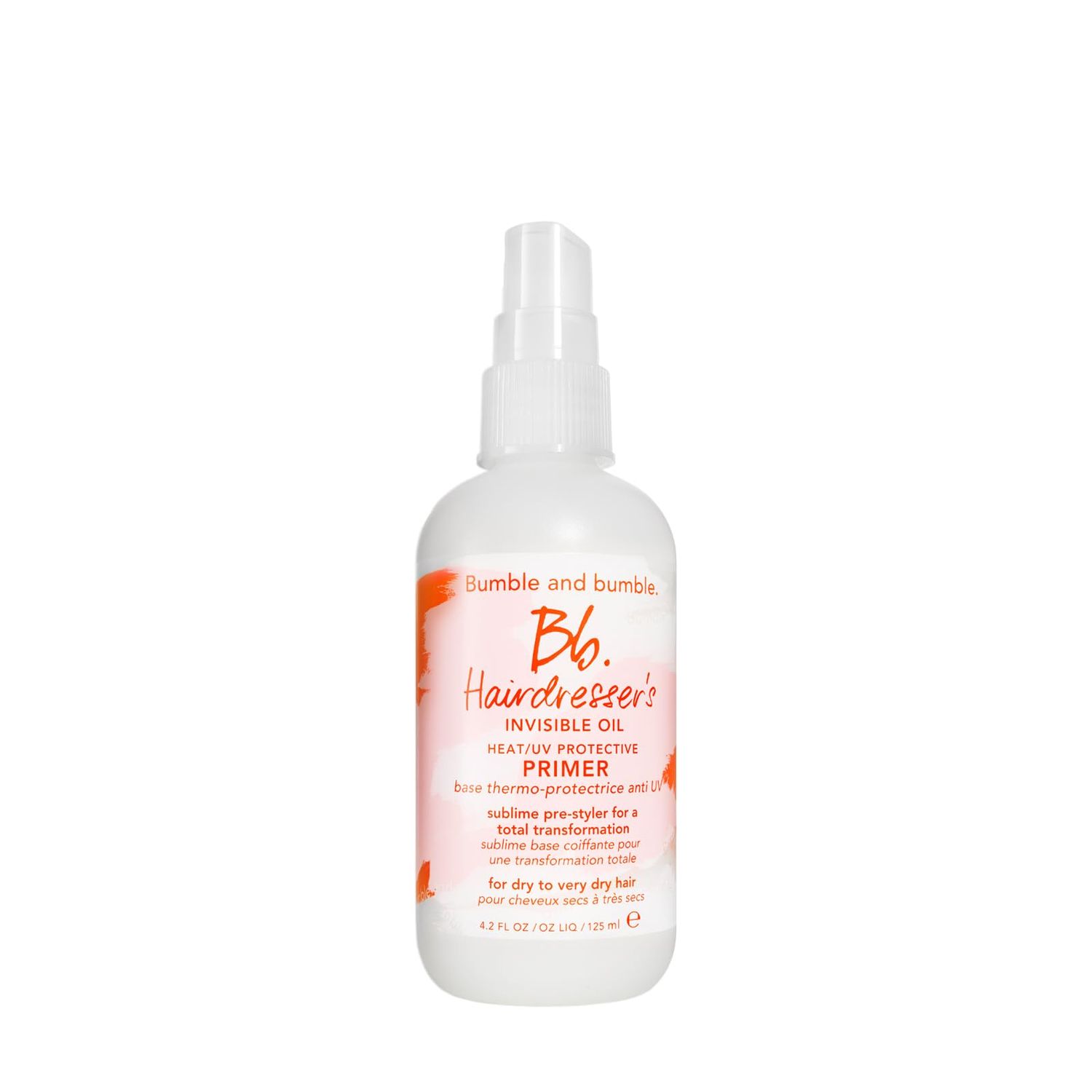 Bumble and bumble. Hairdresser&#39;s Invisible Oil HeatUV Protection Leave-In Conditioner Hair Primer Hydrating, Anti Frizz, Color Safe Straight, Coily With Argan Oil Coconut Oil, 4.2 Fl Oz