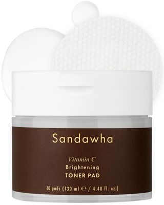 SKINCURE Sandawha Vitamin C Toner Pad - Vegan Korean Face Toner Pad - Radiant Glow &amp; Revitalizing with 2 Ascorbyl Glucoside and Niacinamide - Mild Exfoliating with AHA, PHA, 60 Pads