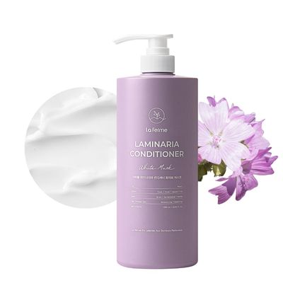 laferme Laminaria Conditioner with Organic Ingredient, Damaged Hair Care Korean Conditioner, Hydrating &amp; Smoothing, Anti-Frizz, Sulfate &amp; Paraben Free, for Women &amp; Men, 33.81 Fl Oz, White Musk