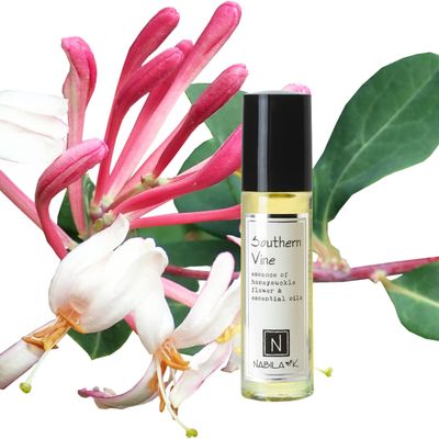 Nabila K Southern Vine Roll-On Perfume with Honeysuckle Essential Oil Alcohol-Free, All-Natural, Organic, Long-Lasting Fragrance - Travel-Size Perfume for Women - TSA Approved, 0.33 oz 10 ml