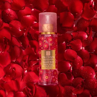 SPA CEYLON Island Rose Body Spray Floral Aromatic Fragrance Mist for Women Refreshing Body Spray Perfume with Rose Geranium Oil