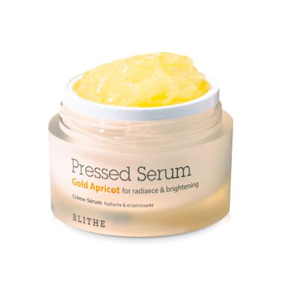BLITHE Pressed Serum Gold Apricot Glass Skin Korean Skincare MoisturizerSerum - Niacinamide Serum for Natural Glow &amp; Radiance, Face Serum for Women 1.68 Fl Oz