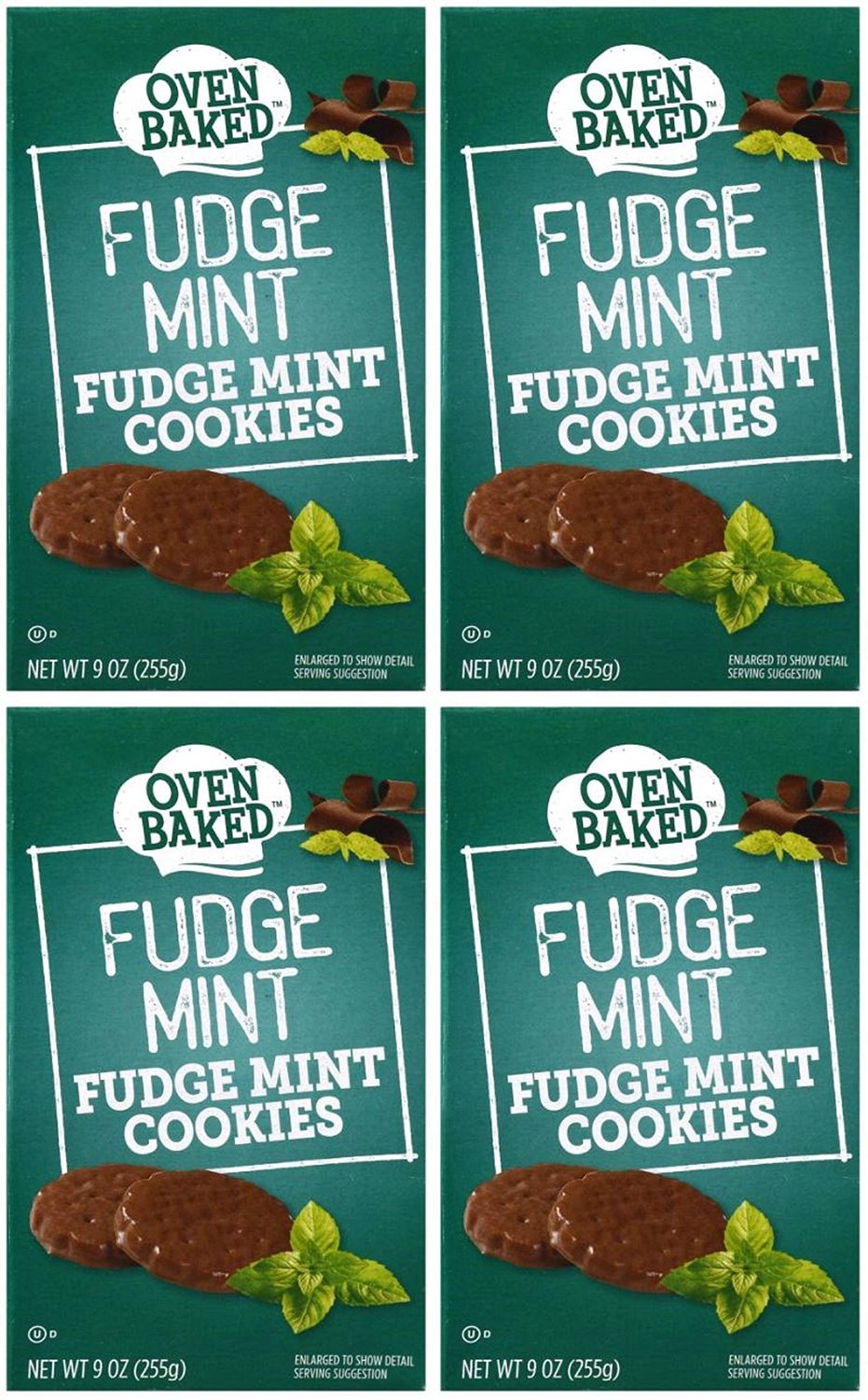 Oven Baked Fudge Mint Cookies, 4 Boxes Total 36 oz