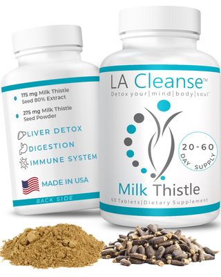 LA Cleanse Milk Thistle Supplement - 60 Tablets - 175 mg Milk Thistle Extract for Complete Liver Cleanse Detox &amp; Repair &amp; Overall Wellness - Liver Support Supplement for Men and Women