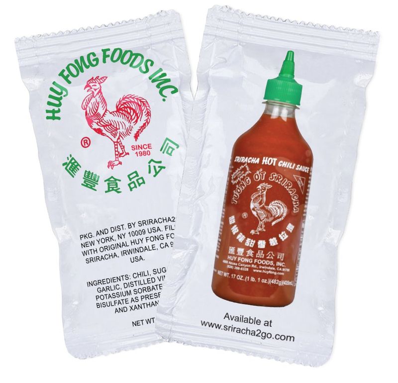 Sriracha2Go - Huy Fong Foods Sriracha Chili Hot Sauce Packets 50-Pack