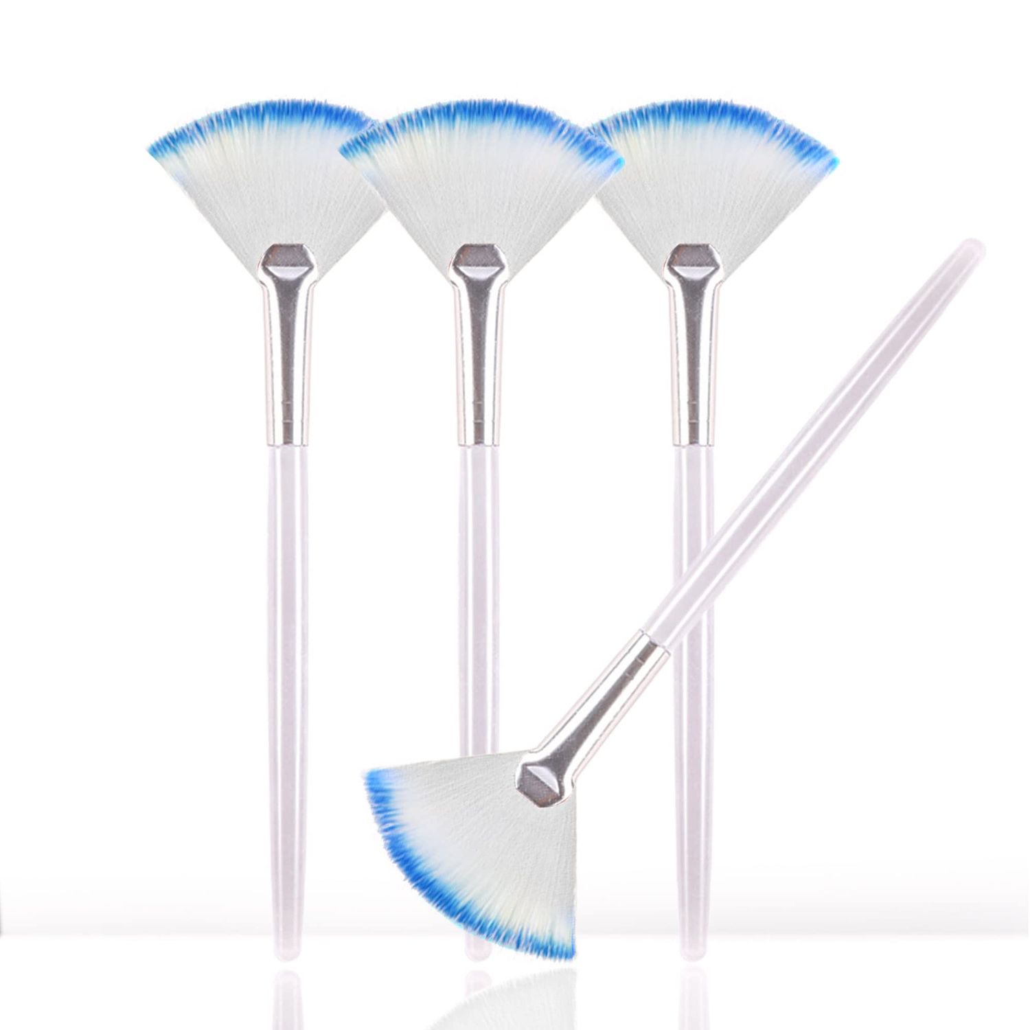 Soft &#39;N Style Taklon Fan Mask Brush Acid Applicator for Glycolic PeelMasques 4, whiteblue