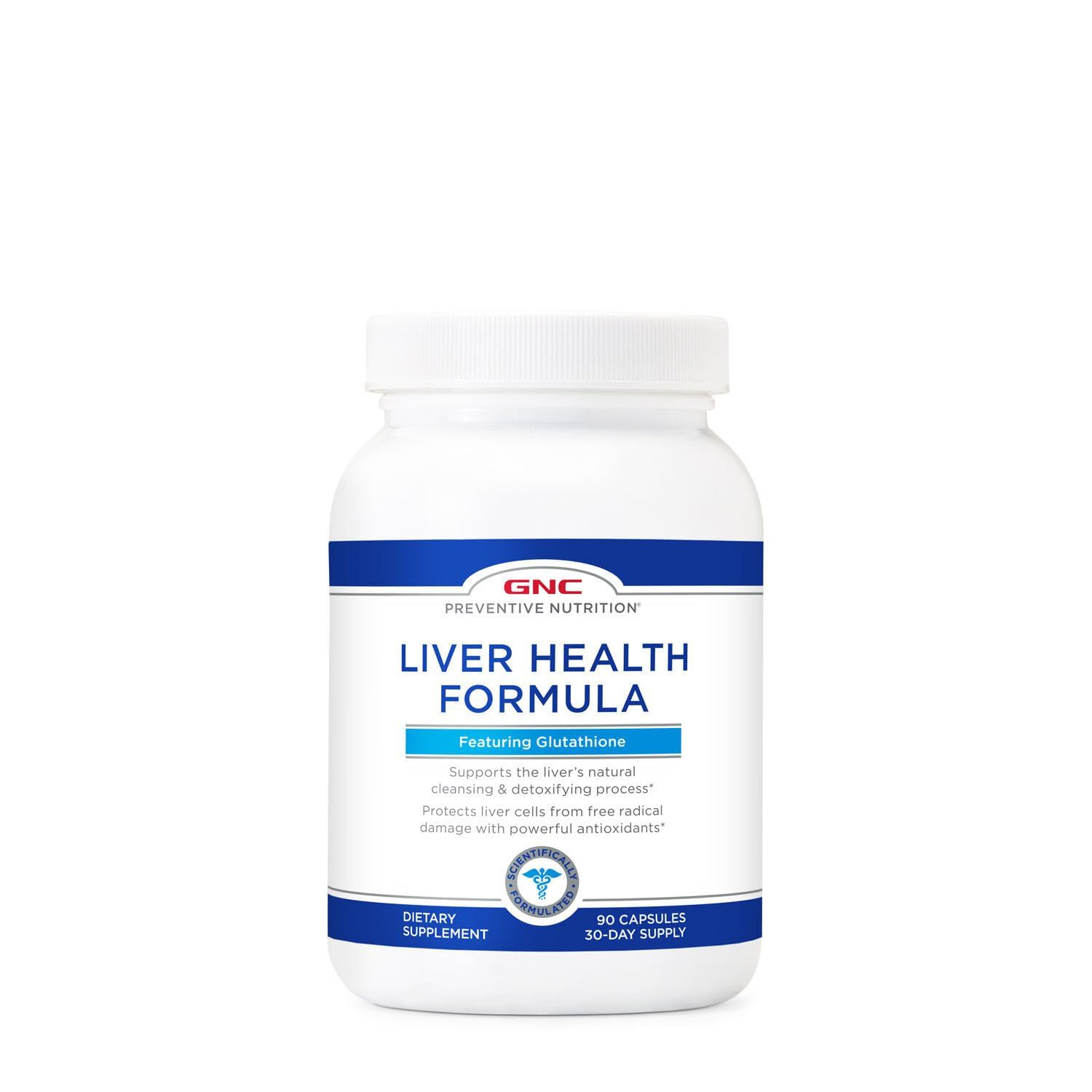 GNC Preventive Nutrition Liver Health Formula Features Glutathione 90 Capsules