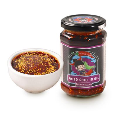 MIAOGUNIANG Fried Chili In Oil,All-Natural Chili Oil with Sesame,MildMedium,Vegan Umami-rich, Dipping Sauce for Noodles,Pasta,Pizza,Salad,Marinade, etc. 9.1oz260g