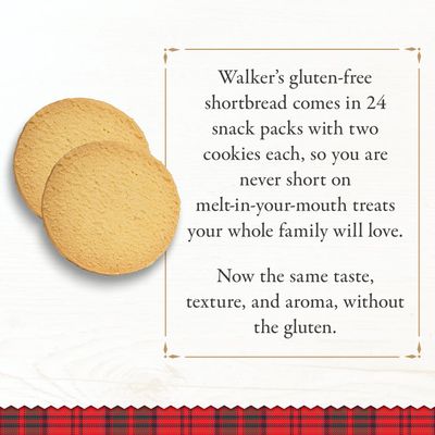 Walkers All-Butter Shortbread Rounds, Gluten Free Cookies - Individually Wrapped Cookies Pack of 24 - Authentic Shortbread Cookies from Scotland