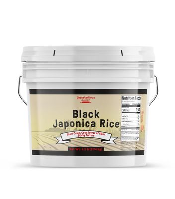 Unpretentious Japonica Black Rice, 1 Gallon, Good Source of Fiber, Nutty Flavor