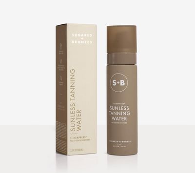 SUGARED BRONZED Sunless Tanning Water - No Added Bronzer, FlexExpress Formula, Self-Tanner for Face &amp; Body, Lightweight, Hydrating, Clean Ingredients, Long-Lasting, Suits All Skin Types 4 Fl Oz