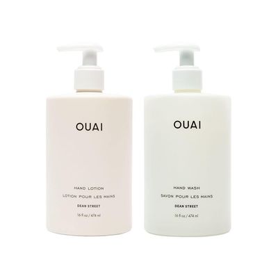 OUAI Hand Wash and Hand Lotion Set, Dean Street Scent - Moisturizes and Exfoliates with Daily Use - Made with Jojoba Esters, Avocado &amp; Rosehip Oils 16 Fl Oz Each