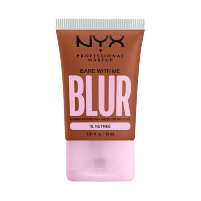NYX PROFESSIONAL MAKEUP Bare With Me Blur Skin Tint Foundation Make Up with Matcha, Glycerin &amp; Niacinamide - Nutmeg