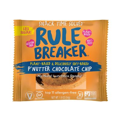 Rule Breaker Snacks Vegan Gluten Free PNutter Chocolate Chip Blondie Cookies Plant-Based, Dairy, Nut, Allergen Free, Kosher Soft-Baked, Great for lunchboxes Snacks for Kids and Adults Pack of 12