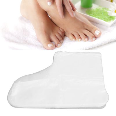 100 Counts Plastic Foot Covers , Hydrating Beauty Feet Masks , dispo Foot Covers Moisturizer Socks , Larger Thicker Foot Moisturizing Socks for Dry Cracked Feet , Toes , and Callus