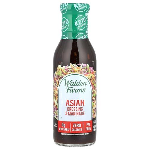 Walden Farms Asian Dressing &amp; Marinade - Calorie-Free, Gluten-Free, Low Carb, Keto-Friendly, Sugar-Free, Zesty Asian Flavor, 12 oz Bottle