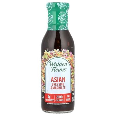 Walden Farms Asian Dressing &amp; Marinade - Calorie-Free, Gluten-Free, Low Carb, Keto-Friendly, Sugar-Free, Zesty Asian Flavor, 12 oz Bottle