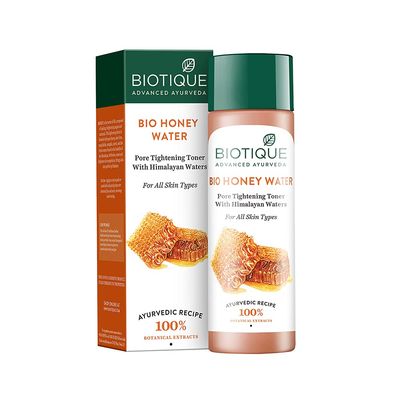 Biotique Bio Honey Water Clarifying Toner, 120ml 4.05 Oz. I With Himalayan Water I All Skin Type I Blended With Pure Honey, Aloe Vera, Manjishtha, Nutgalls, Carrot, Sandalwood And The Fresh Waters