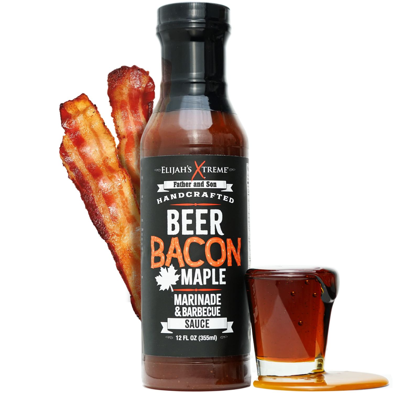 Elijah&#39;s Xtreme Beer Bacon Maple Marinade &amp; BBQ Sauce - Flavorful Small Batch Spicy BBQ Sauce Great for Grilling &amp; Dipping Sauce