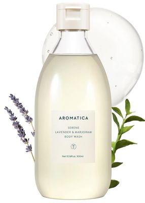 AROMATICA Serene Body Wash Lavender &amp; Marjoram 10.14oz 300ml, Vegan, Daily In-Shower Wash Blended wNaturally Derived Scents