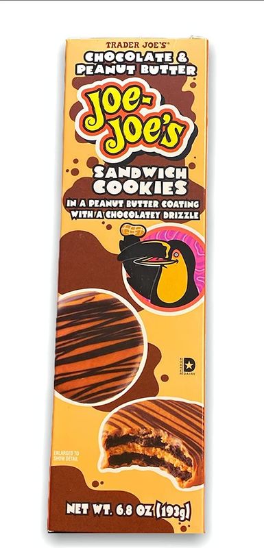 Trader Joe's Chocolate &amp; Peanut Butter Joe-Joes Sandwich Cookies 2 boxes, 6.8 Ounce Pack of 2