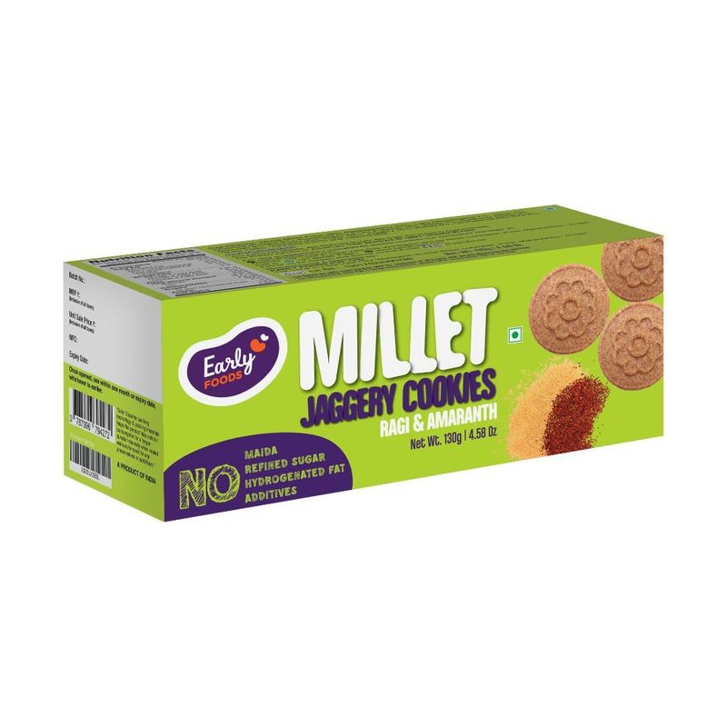 Organic - Ragi &amp; Amaranth Jaggery Cookies 150 g 5.29 OZ
