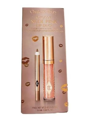 CHARLOTTE TILBURY Glossy Nude Pink Duo - Lip Cheat Iconic Nude &amp; Collagen Lip Bath Pillow Talk