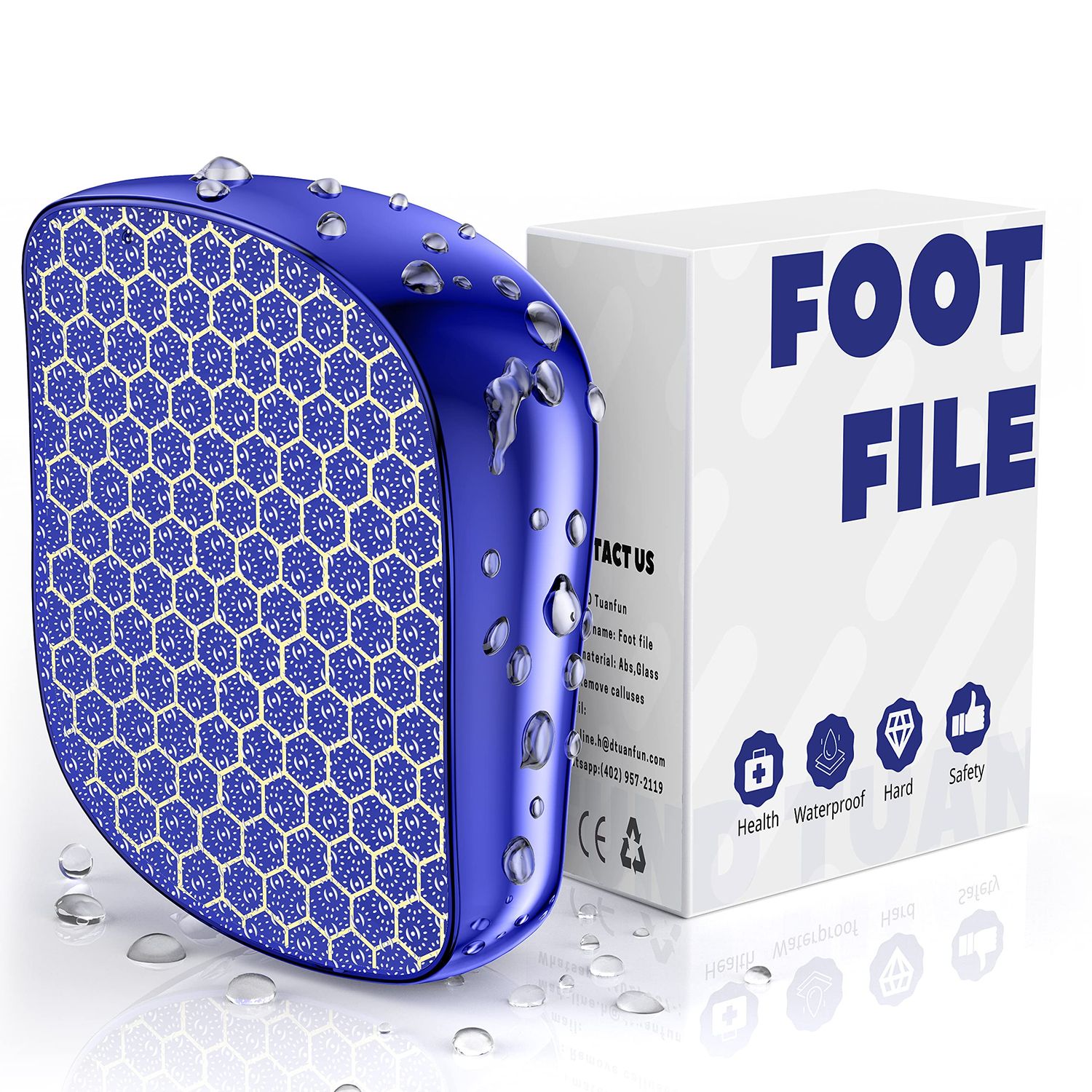 Foot File, Nano Glass Callus Remover, Portable Professional Foot Beauty Care Tool, can be Used for WetDry Cracked feet, Painless Foot File for Dead Skin, Foot calluses, and Foot cuticles - Blue