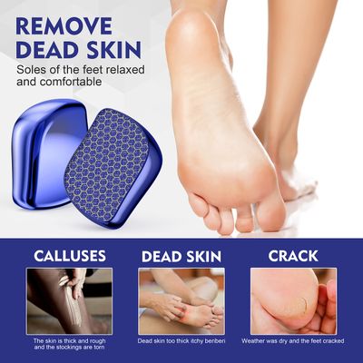 Foot File, Nano Glass Callus Remover, Portable Professional Foot Beauty Care Tool, can be Used for WetDry Cracked feet, Painless Foot File for Dead Skin, Foot calluses, and Foot cuticles - Blue