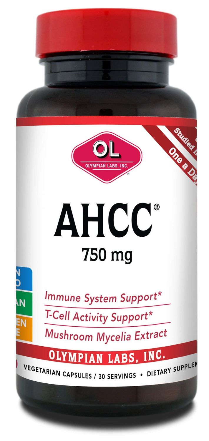 Olympian Labs Premium AHCC Supplement 750mg of AHCC per Capsule - Supports Immune Health, Liver Function, and Natural Killer Cell Activity- 30 Capsules