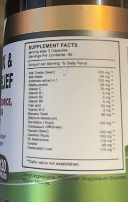 vitamisan Liver Cleanse Detox Supplements with Milk Thistle-Fennel-Alfalfa-Vitamin B-Artichoke-Dandelion Root Support Men & Women 120 Caps Detox Cleanse & Boost Immune