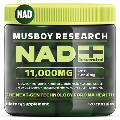 NAD Supplement, Liposomal Nicotinamide Riboside, Resveratrol Quercetin, NMN Supplement Alternative for Anti-Aging, Energy, Focus, 11000mg for Women and Men, 120 Capsules