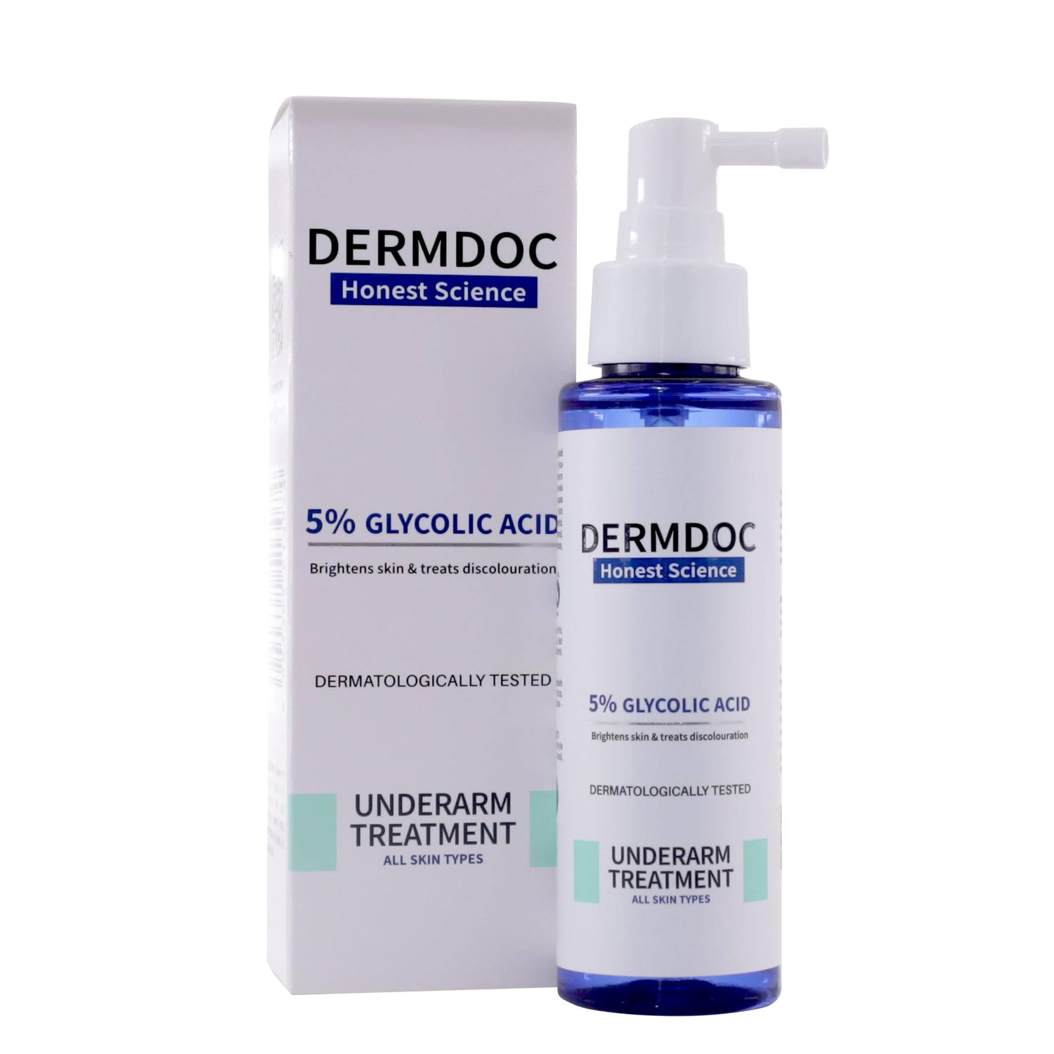 DERMDOC 5 Glycolic Acid Underarm Spray 100ml Multipurpose Exfoliating Toner 3.38 Fl oz