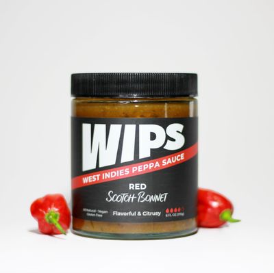 West Indies Peppa Sauce - WIPS Red Scotch Bonnet Pepper Sauce, Hot Sauce 6 oz
