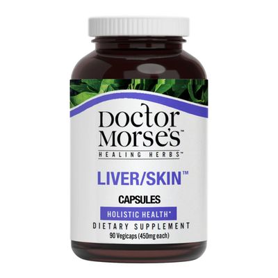 Doctor Morse&#39;s LiverSkin Care Supplement - Natural Digestive System Health &amp; Elimination Support - Organic &amp; Naturopath Formulated - Milk Thistle seed, Burdock, Bayberry, Dandelion Root - 90 Capsules