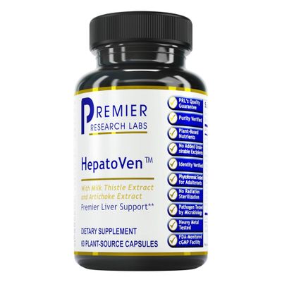Premier Research Labs HepatoVen - Milk Thistle Liver Support, Liver Cleanse &amp; Maintain, Liver Pills, Liver Vitamins for Women &amp; Men with Artichoke Extract - 60 Vegetarian Capsules