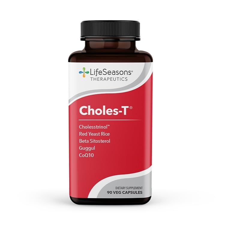 LifeSeasons - Choles-T - Cholesterol Support Supplement - Promotes Healthy Heart &amp; Liver Function - Maintains Normal Levels - Red Yeast Rice, CoQ10, Guggul &amp; Phytosterols - 90 Capsules