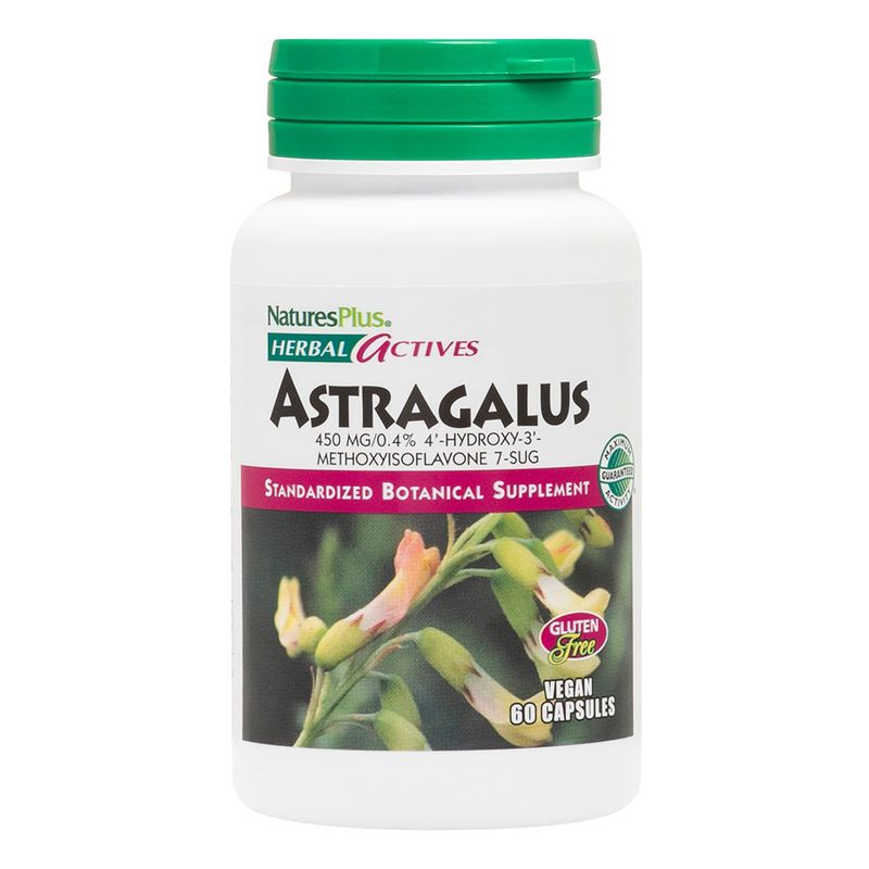NaturesPlus Herbal Actives Astragalus - 60 Capsules - Immune System Support - Vegan, Gluten Free - 60 Servings