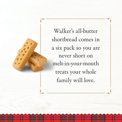 Walkers All-Butter Shortbread Fingers - 8-Count Box Pack of 6 - Authentic Shortbread Cookies from Scotland