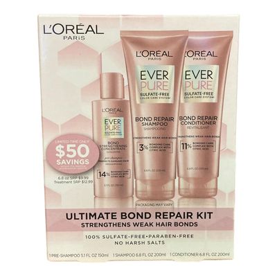 L&#39;Oreal Paris EverPure Bond Repair Kit Concentrate, Shampoo &amp; Conditioner