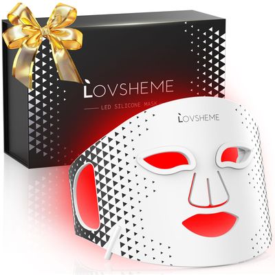 Lovsheme Red Light Therapy for Face, Advanced LED Face Mask Light Therapy, Red Light Therapy Mask - Red, Blue &amp; Infrared Light Therapy for Acne, Wrinkles &amp; Skin Rejuvenation Enhanced Eye Protection