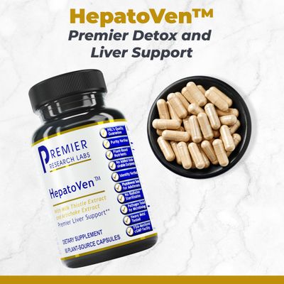 Premier Research Labs HepatoVen - Milk Thistle Liver Support, Liver Cleanse &amp; Maintain, Liver Pills, Liver Vitamins for Women &amp; Men with Artichoke Extract - 60 Vegetarian Capsules