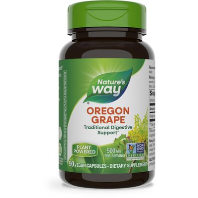Nature&#39;s Way Oregon Grape, Traditional Digestion Remedy Supplement, 90 Vegan Capsules