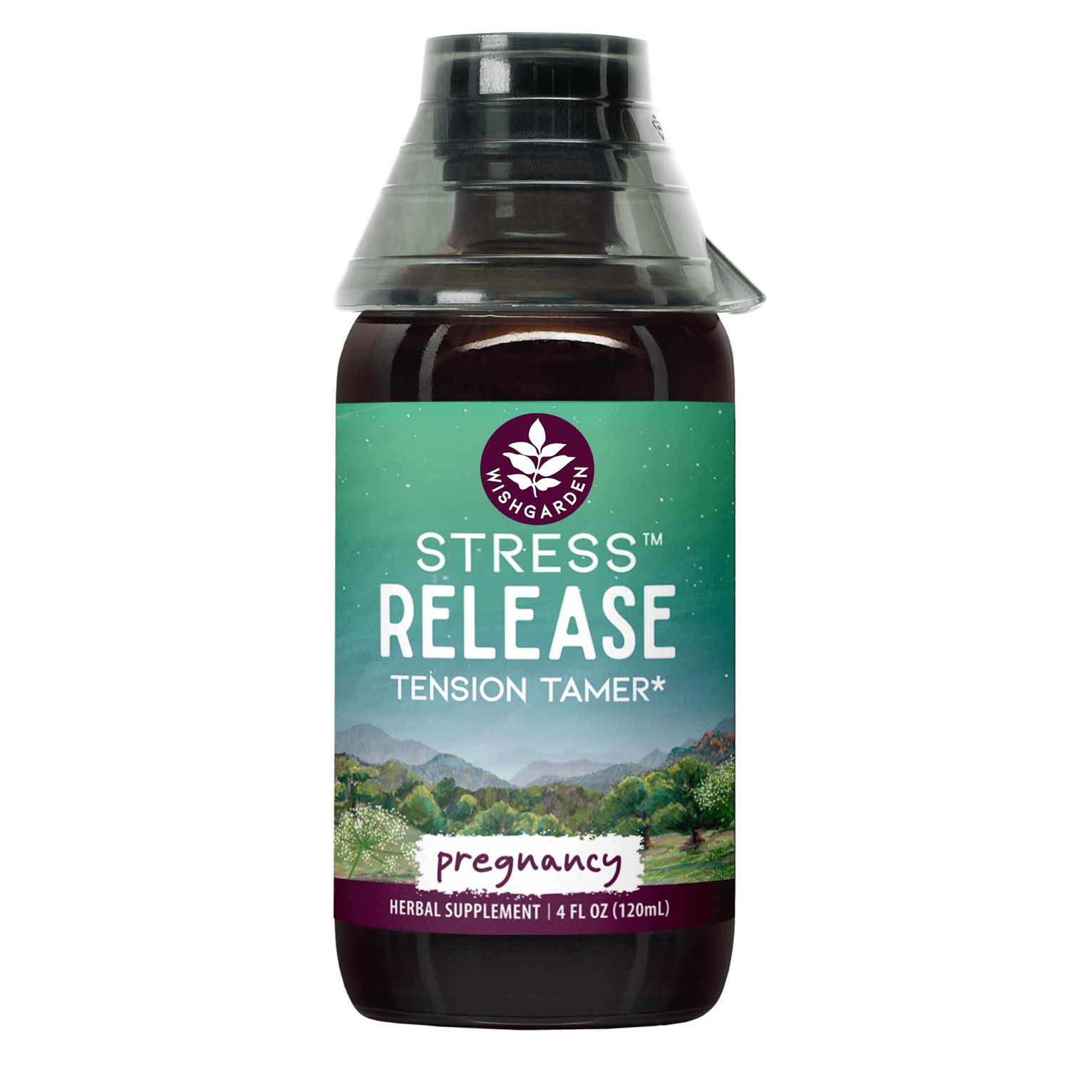 WishGarden Herbs Stress Release for Pregnancy - Natural Herbal Stress Relief Supplement with Lemon Balm &amp; Chamomile, Adrenal Support for Pregnancy and Postpartum Promotes Relaxation and Calm, 4oz